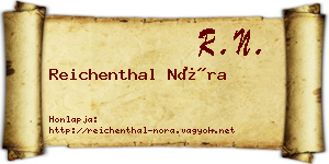 Reichenthal Nóra névjegykártya